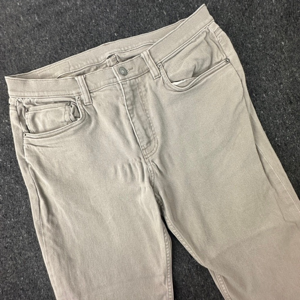 Vuori Benton Stretch Twill Pants Mens 34 Khaki Taupe Grey V468 5 Pocket Chino